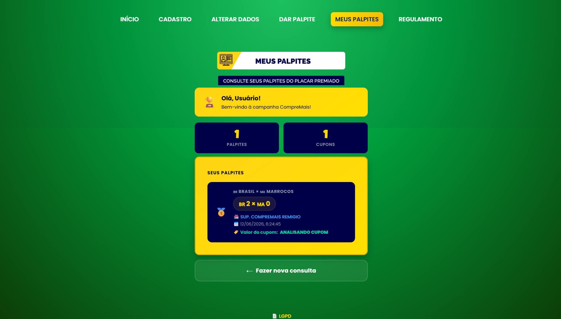 Sistema promocional Placar Premiado CompreMais
