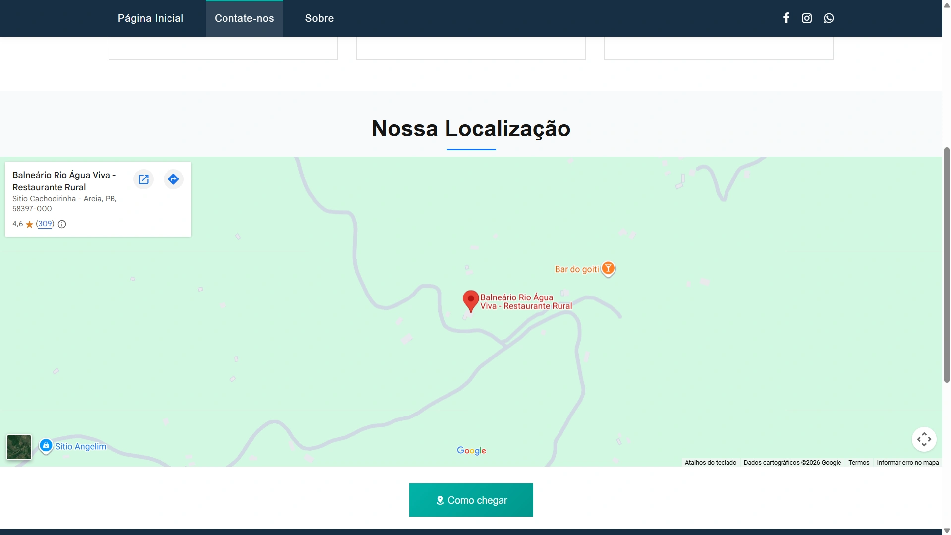 Site Rio Água Viva